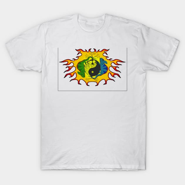 Yin and Yang Chameleon T-Shirt by harmount